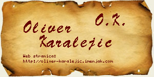 Oliver Karalejić vizit kartica